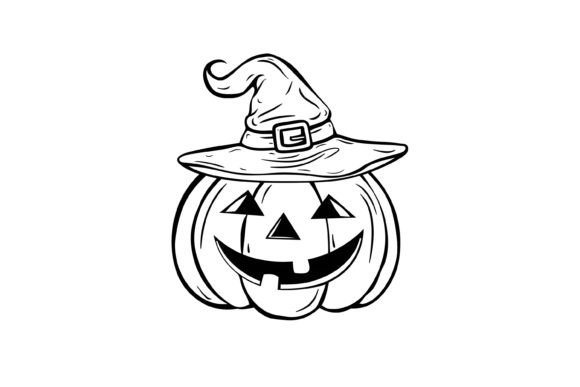 Download Halloween Gothic Pumpkin Coloring Page - Premium Resources