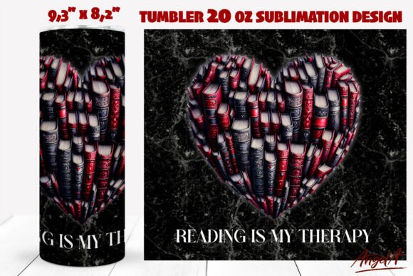 Download Gothic Book Lover Tumbler Heart Shape - Premium Resources