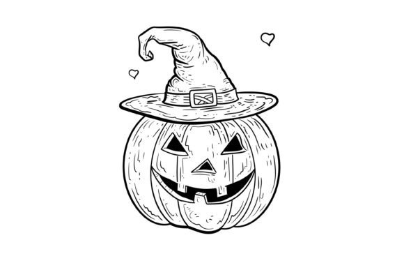 Download Halloween Gothic Pumpkin Coloring Page - Premium Resources