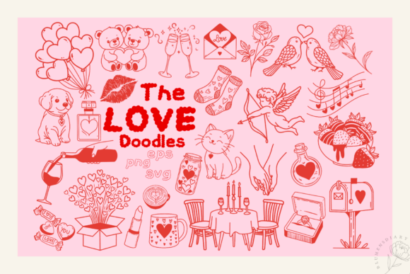 Download The Love Doodles Line Art - Love doodles Collection