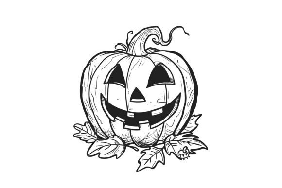 Download Halloween Gothic Pumpkin Coloring Page - Premium Resources