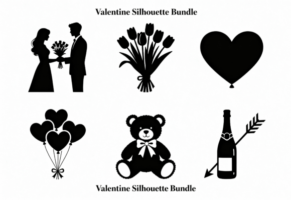 Download Valentine Silhouette Clipart Bundle - Premium Resources