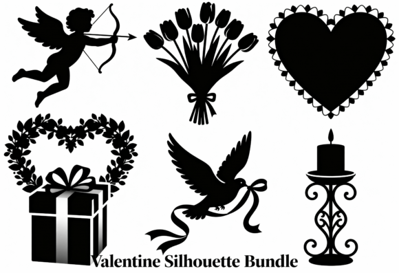Download Valentine Silhouette Clipart Bundle - Premium Bundle