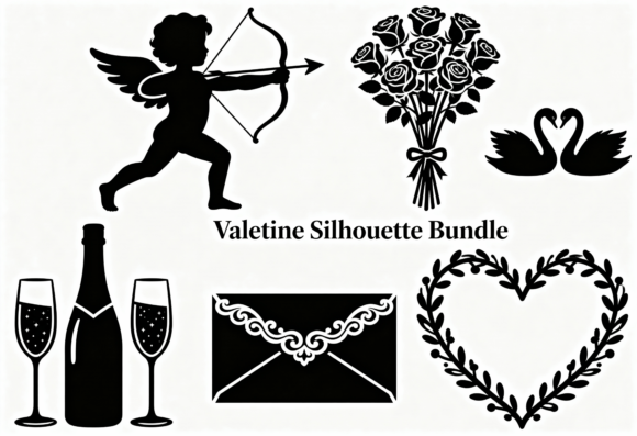 Download Valentine Silhouette Clipart Bundle - Premium Resources